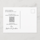 Eukalyptus-Kalligrafie Save the Date Minimalistisc Ankündigungspostkarte (Rückseite)