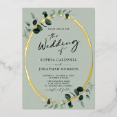 Eukalyptus-Kalligrafie-Szene Folieneinladung (Vorderseite)