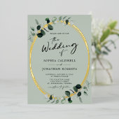 Eukalyptus-Kalligrafie-Szene Folieneinladung (Stehend vorne)