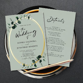 Eukalyptus-Kalligrafie-Szene Folieneinladung