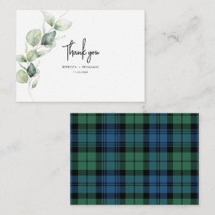 Eukalyptus Kariert Rustic Wedding Tartan Vielen Da Mitteilungskarte