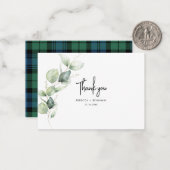 Eukalyptus Kariert Wedding Water color Vielen Dank Mitteilungskarte (Vorderseite/Rückseite Beispiel)