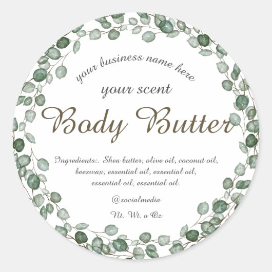 Eukalyptus-Karosserie Runder Aufkleber (Vorderseite)