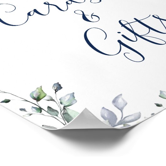 Eukalyptus-Karten und Geschenke für Hochzeiten Poster (Ecke)