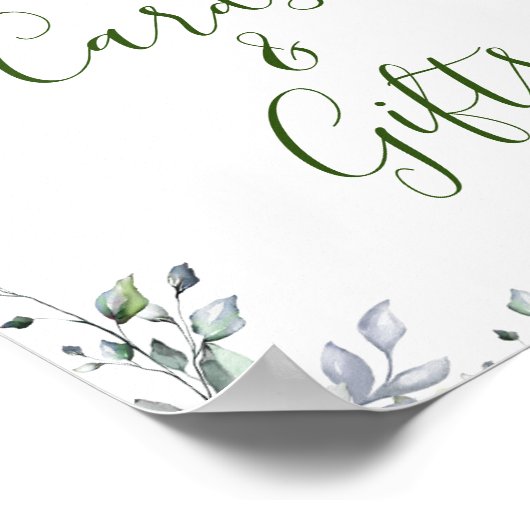 Eukalyptus-Karten und Geschenke für Hochzeiten Poster (Ecke)