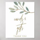 Eukalyptus-Karten und Geschenke-Zeichen Poster (Vorne)