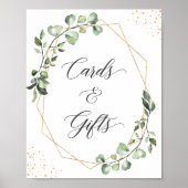 Eukalyptus-Karten und Geschenkzeichen für geometri Poster (Vorne)