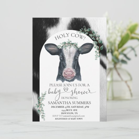 Eukalyptus-Kinderdusche Einladung (Stehend Vorderseite)