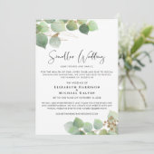 Eukalyptus Kleinere Hochzeit Ankündigung (Stehend Vorderseite)