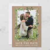 Eukalyptus Kraft-Save the Date-Karte Save The Date (Vorderseite)