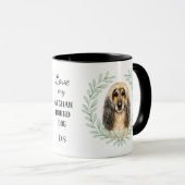 Eukalyptus-Kranz Afghan Hound Hund Monogramm Tasse (VorderseiteRechts)