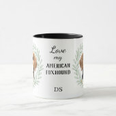 Eukalyptus-Kranz American Foxhound Monogramm Tasse (Zentrum)