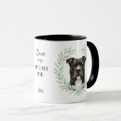 Eukalyptus-Kranz AmStaff-Hund-Monogramm Tasse (VorderseiteRechts)
