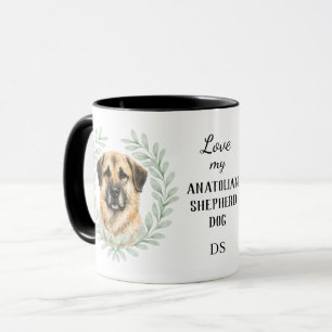 Eukalyptus-Kranz Anatolischer Schäferhund Monogram Tasse