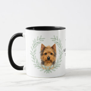 Eukalyptus-Kranz Australian Terrier Hund Monogramm Tasse