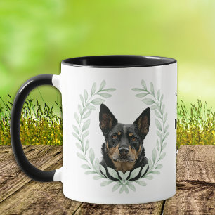 Eukalyptus-Kranz Australischer Kelpie-Hund Monogra Tasse