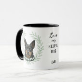 Eukalyptus-Kranz Australischer Kelpie-Hund Monogra Tasse (Vorderseite Links)