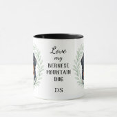 Eukalyptus-Kranz Berner Sennenhund Monogramm Tasse (Zentrum)