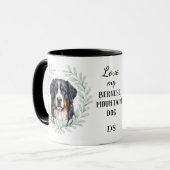 Eukalyptus-Kranz Berner Sennenhund Monogramm Tasse (Vorderseite Links)