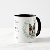 Eukalyptus-Kranz Blue Heeler Hund Monogramm Tasse (VorderseiteRechts)