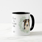 Eukalyptus-Kranz Borzoi-Hund-Monogramm Tasse (VorderseiteRechts)