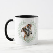 Eukalyptus-Kranz-Boxer-Hund-Monogramm Tasse (Links)