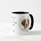 Eukalyptus-Kranz Brittany-Hund-Monogramm Tasse (VorderseiteRechts)