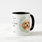 Eukalyptus-Kranz-Buff-Cockapoo-Hund-Monogramm Tasse (VorderseiteRechts)
