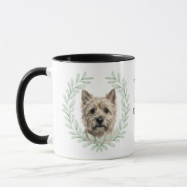 Eukalyptus-Kranz Cairn Terrier Hund Monogramm Tasse