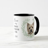 Eukalyptus-Kranz Cairn Terrier Hund Monogramm Tasse (VorderseiteRechts)