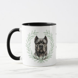 Eukalyptus-Kranz-Cane-Corso-Hund-Monogramm Tasse