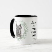 Eukalyptus-Kranz-Cane-Corso-Hund-Monogramm Tasse (Vorderseite Links)
