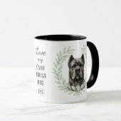 Eukalyptus-Kranz-Cane-Corso-Hund-Monogramm Tasse (VorderseiteRechts)