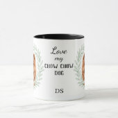Eukalyptus-Kranz Chow Chow Hund Monogramm Tasse (Zentrum)