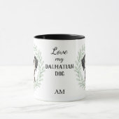Eukalyptus-Kranz-Dalmatiner-Hund-Monogramm Tasse (Zentrum)
