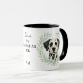 Eukalyptus-Kranz-Dalmatiner-Hund-Monogramm Tasse (VorderseiteRechts)