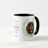 Eukalyptus-Kranz Gordon Setter Hund Monogramm Tasse (VorderseiteRechts)