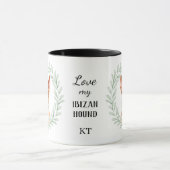 Eukalyptus-Kranz Ibizanhound Monogramm Tasse (Zentrum)