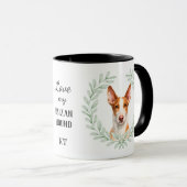 Eukalyptus-Kranz Ibizanhound Monogramm Tasse (VorderseiteRechts)
