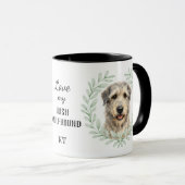 Eukalyptus-Kranz Irischer Wolfshund Monogramm Tasse (VorderseiteRechts)