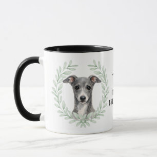 Eukalyptus-Kranz Italian Greyhound Monogramm Tasse