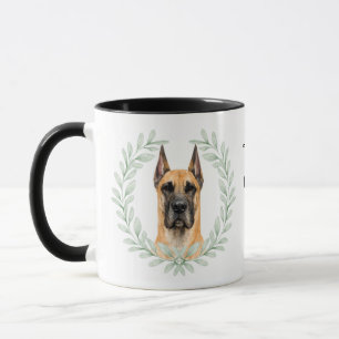 Eukalyptus-Kranz Rehbraun Deutsche Dogge Monogramm Tasse