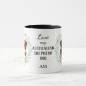 Eukalyptus-Kranz Roter Merle Aussie Monogramm Tasse (Zentrum)