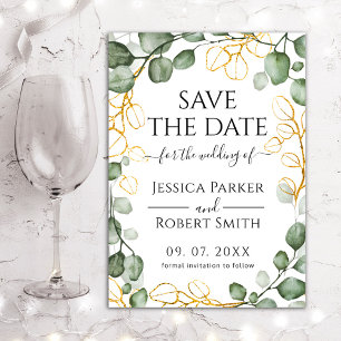 Eukalyptus-Kranz Save The Date Einladung