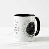 Eukalyptus-Kranz-Schwarzer-Cocker-Spaniel-Monogram Tasse (VorderseiteRechts)
