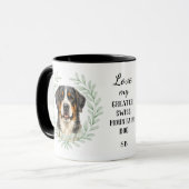 Eukalyptus-Kranz Schweizer Sennenhund Monogramm Tasse (Vorderseite Links)