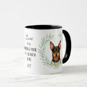 Eukalyptus-Kranz-Zwergpinscher-Monogramm Tasse (VorderseiteRechts)