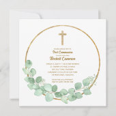 Eukalyptus-Kreuz Einladung (Vorderseite)