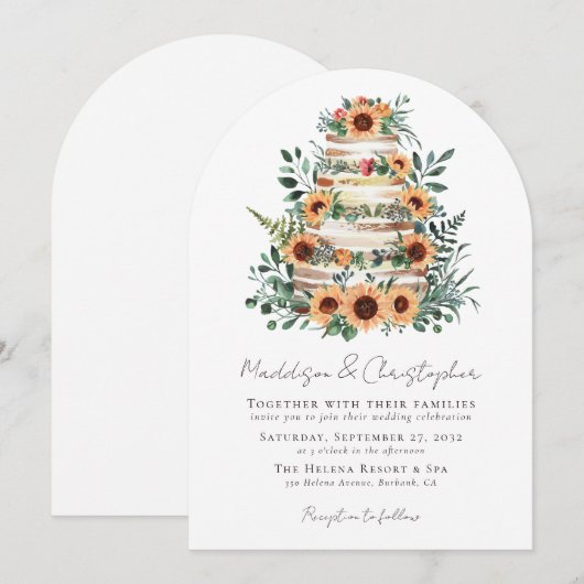 Eukalyptus-Kuchenblume Einladung (Vorne/Hinten)