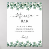Eukalyptus l Greenery Wedding Mimosa Sign Poster (Vorne)